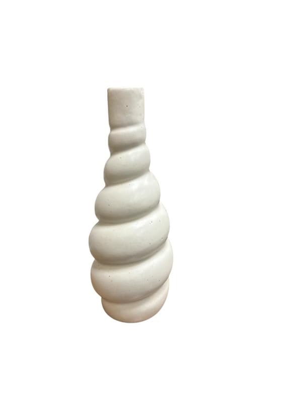 VIBHSA White Round Vases for Home Decor
