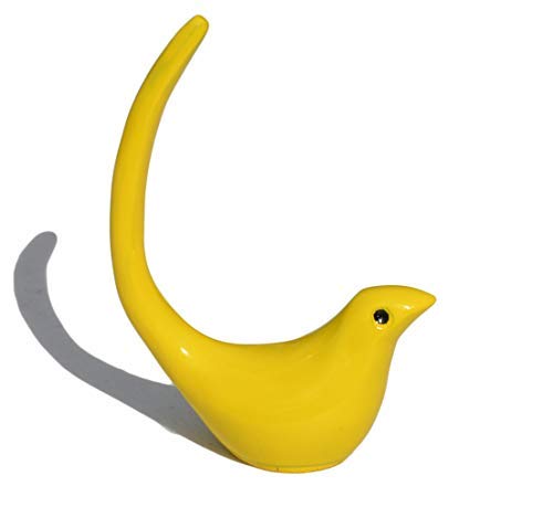 VIBHSA Bird Figurine of Happiness Yellow Glazed Bird Sculpture Collectible Bridal Shower Gift