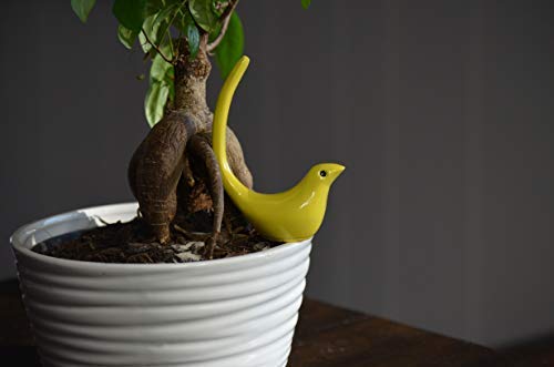 VIBHSA Bird Figurine of Happiness Yellow Glazed Bird Sculpture Collectible Bridal Shower Gift