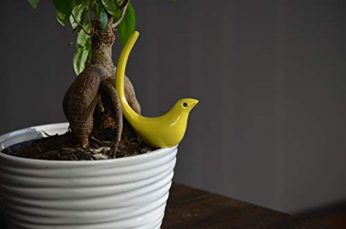 VIBHSA Bird Figurine of Happiness Yellow Glazed Bird Sculpture Collectible Bridal Shower Gift