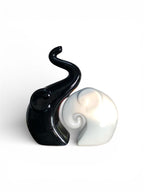 VIBHSA Modern Black & White Elephant Couple Showpiece ? Abstract Love Elephant Statue Set for Home Decor