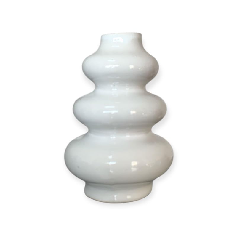 VIBHSA Handcrafted Ceramic Flower Vase White