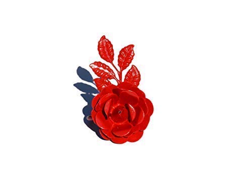 VIBHSA Napkin Holder Table Napkin Rings for Parties Wedding Everyday Dinner Decor Flower Napkin Rings Set of 4 (Red Rose)