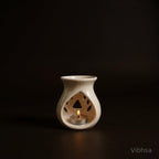 VIBHSA Ceramic Clay Candle Operated Aroma Burner & Essential Oil Diffuser with 1 Tea Light Candle