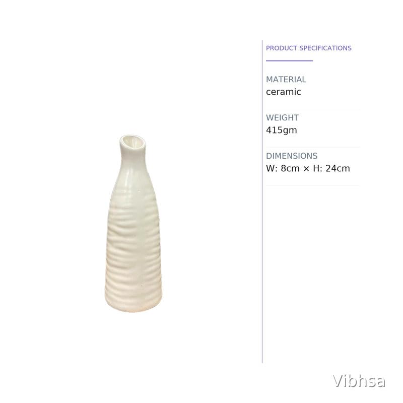 VIBHSA Textured Ceramic Flower Vase