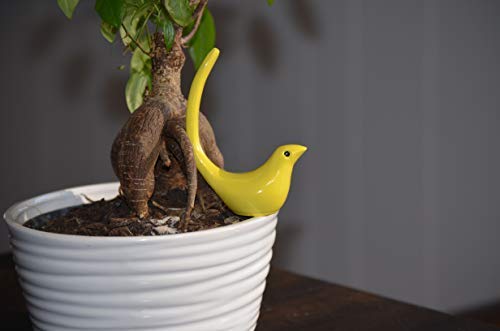 VIBHSA Bird Figurine of Happiness Yellow Glazed Bird Sculpture Collectible Bridal Shower Gift