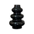 VIBHSA Handcrafted Ceramic Flower Vase – Black