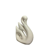 VIBHSA Lucky Swan Couple Piano Finish Ceramic Figures for Home Decor (Set of 1 Pc, Large, White)