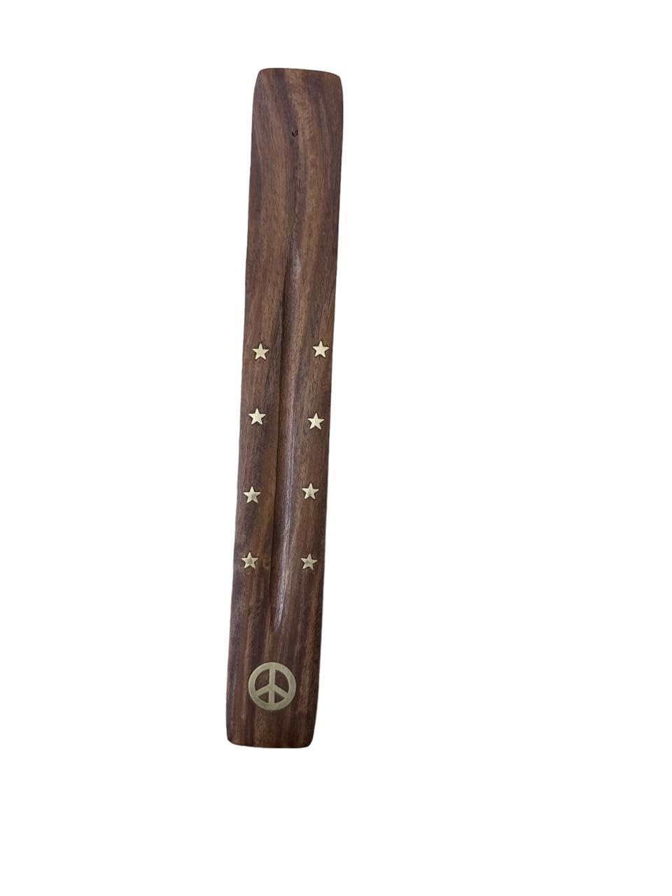 VIBHSA Traditional Wooden Incense Holder Burning Joss Insence Box - Crescent Moon, as described