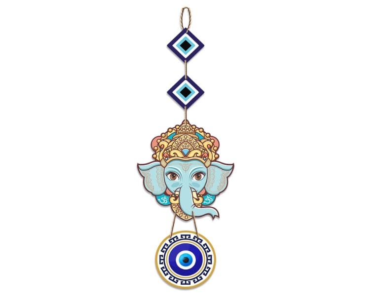 VIBHSA Lord Ganesha Evil Eye Hanging for Home Entrance