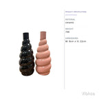 VIBHSA Modern Glossy Ceramic Stacked Bubble Vase Set of 2