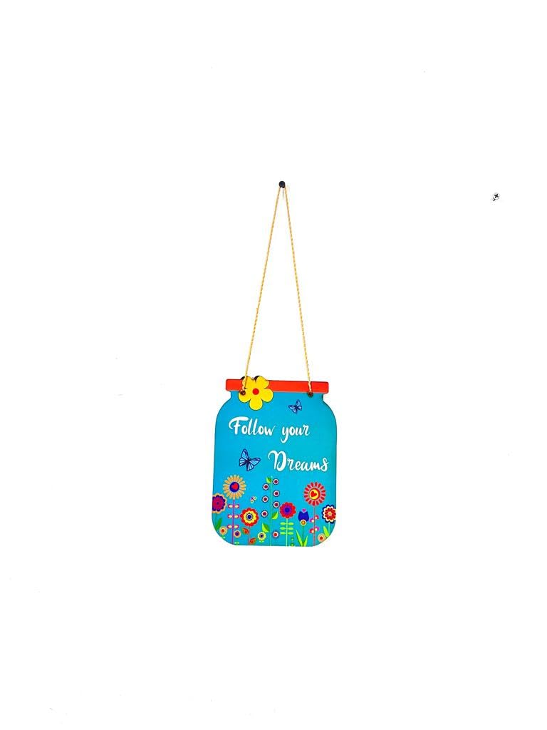 VIBHSA Follow Your Dreams Quote Decorative Wall Art MDF Wooden Wall Hanger for Living Room