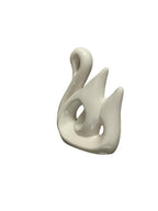 VIBHSA Lucky Swan Couple Piano Finish Ceramic Figures for Home Decor (Set of 1 Pc, Large, White)