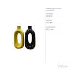 VIBHSA Modern Ceramic Hollow Vase Set of 2 – Yellow & Black