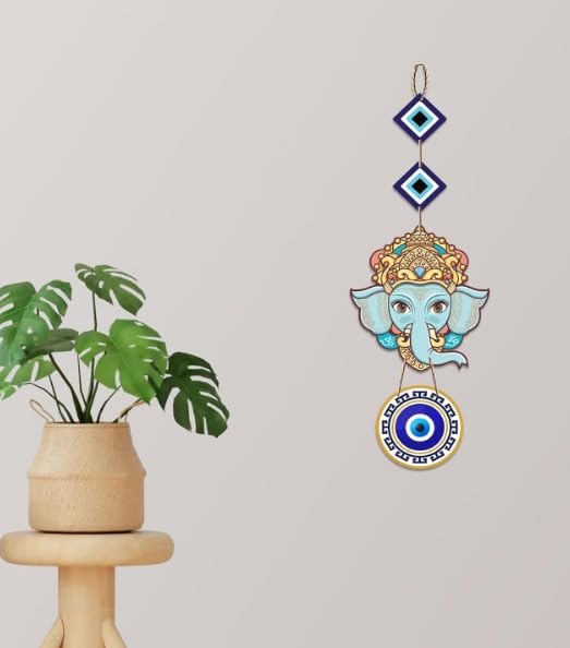 VIBHSA Lord Ganesha Evil Eye Hanging for Home Entrance