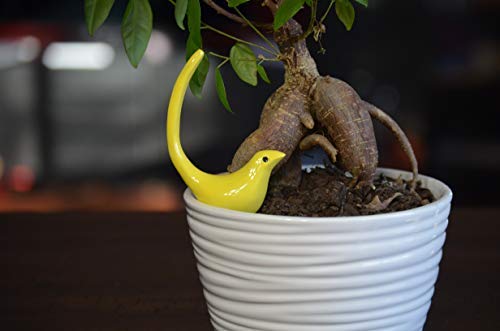 VIBHSA Bird Figurine of Happiness Yellow Glazed Bird Sculpture Collectible Bridal Shower Gift