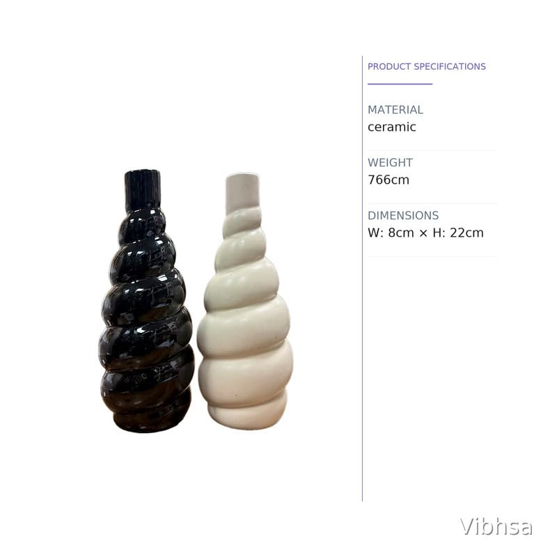 VIBHSA Modern Ceramic Stacked Bubble Vase Set of 2
