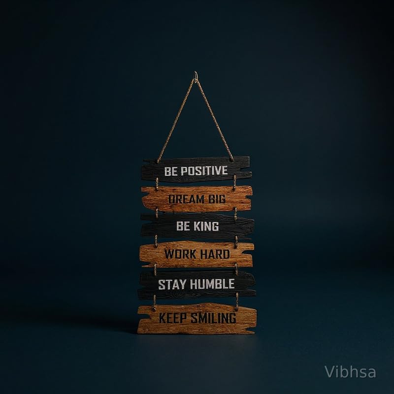 VIBHSA Inspirational Wooden Hanging Wall Décor Plaque