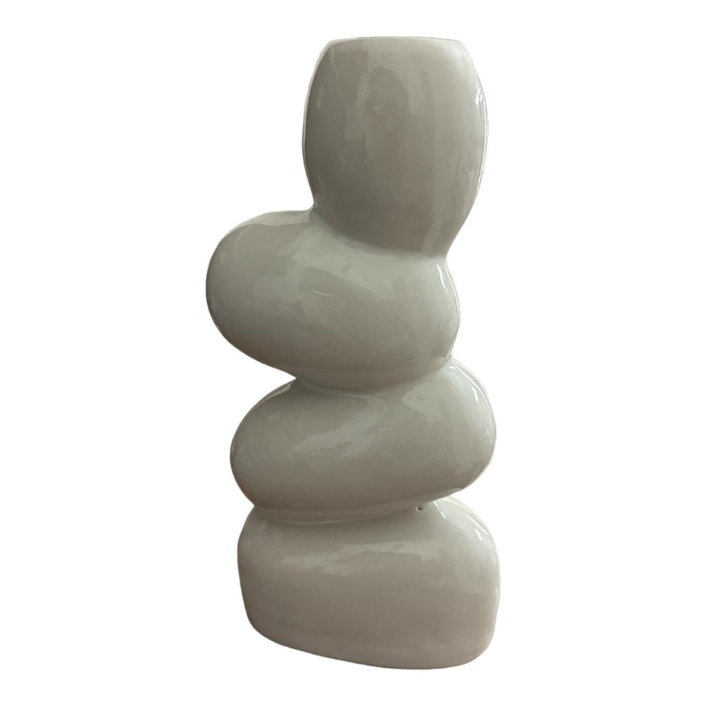VIBHSA Ceramic Vase for Rustic Home Decor - Flower Vases for Modern Wedding Farmhouse Living Room Bedroom Shelf Dining Table Centerpiece Bookshelf Mantel Entryway Office Decor