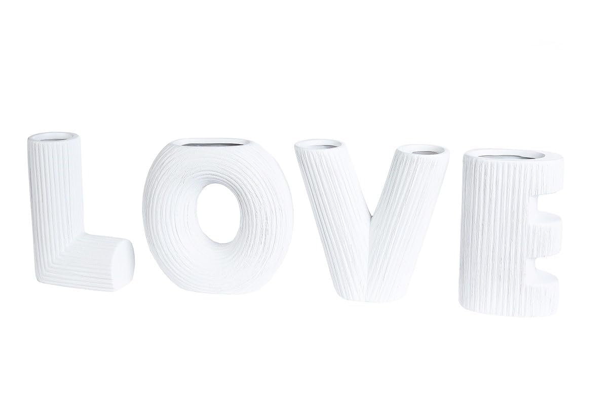 VIBHSA Love Ceramic Vase Set of 4, Modern Minimalist Vase
