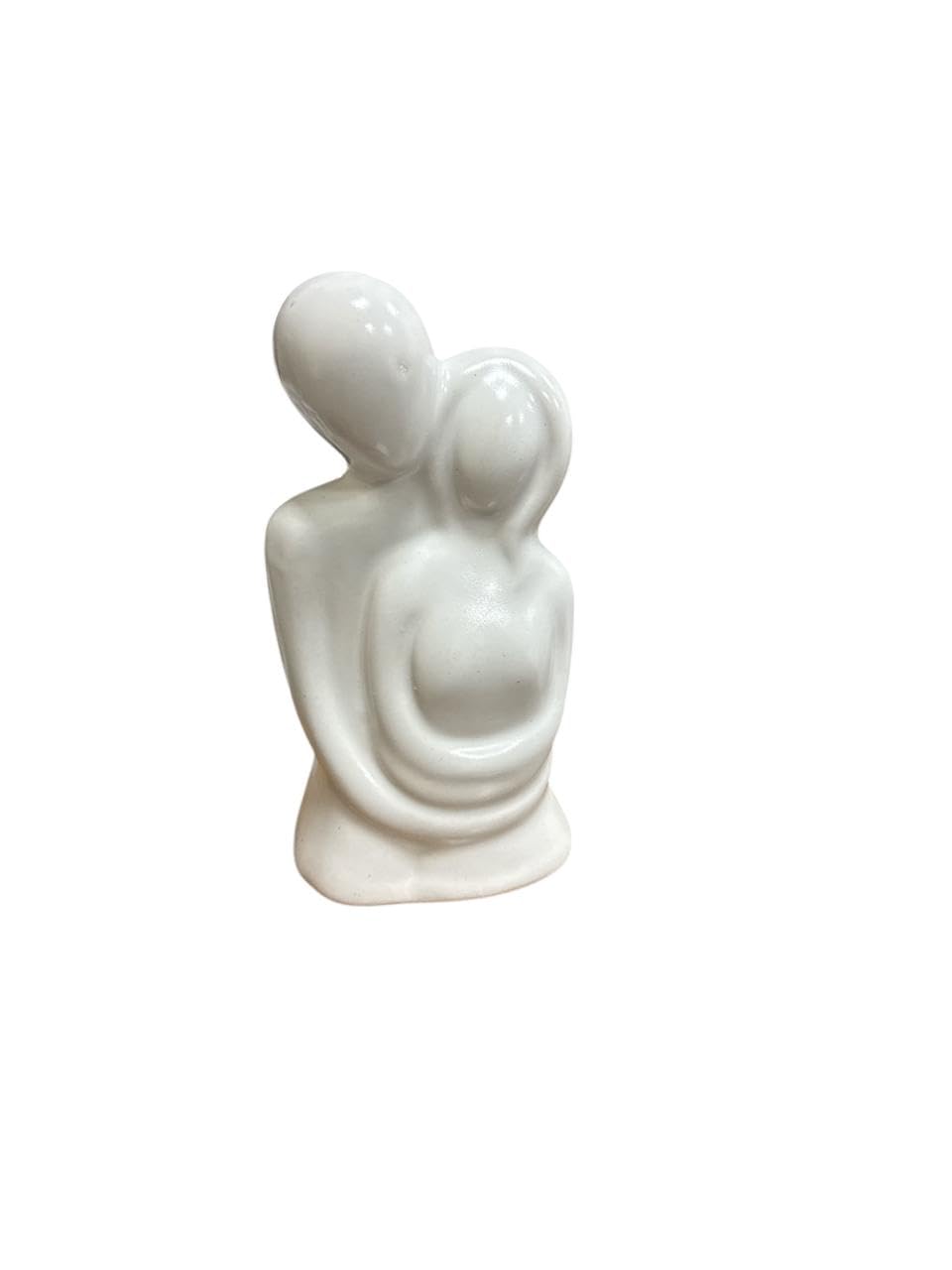Ceramic Romantic Hugging Couple Statue/Figurine, Off White, Home Decor, Pack of 1