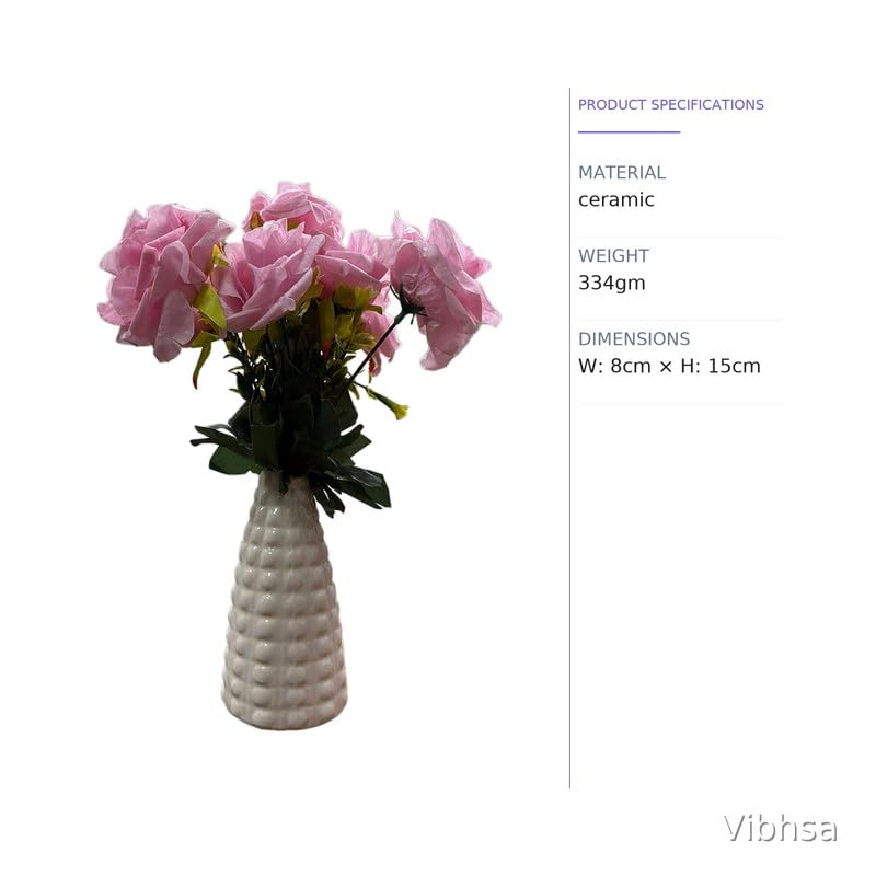 VIBHSA Textured Ceramic Vase for Home Decor