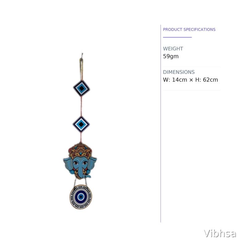 VIBHSA Lord Ganesha Evil Eye Hanging for Home Entrance