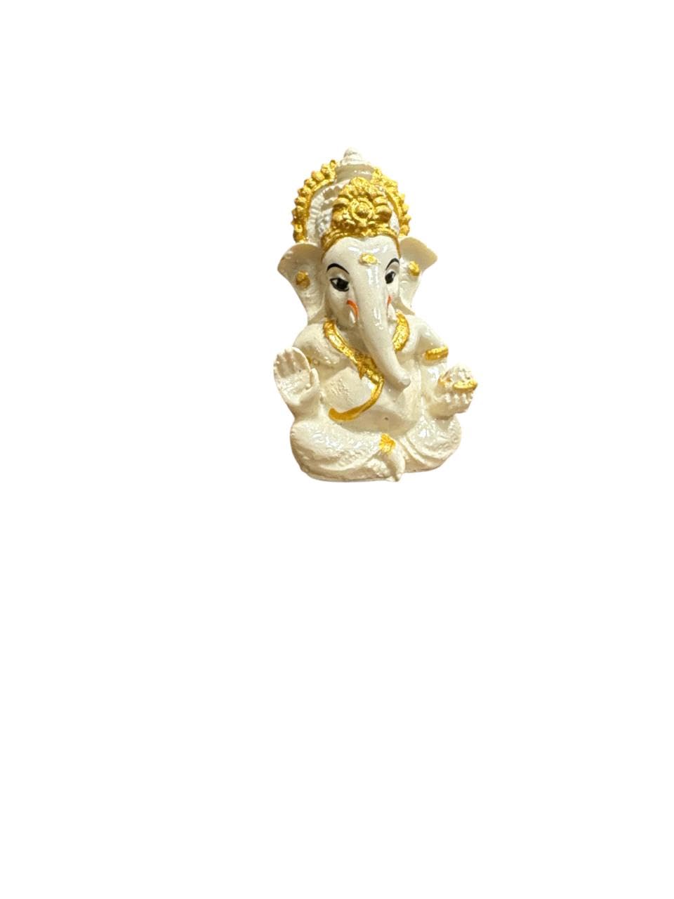 Ceramic Ganesh Idol for Car Dashboard Ganesha Murti Ganpati Idol for Home Decor Puja Lord Ganesh Statue Gift for Office Desk Puja Room Figurine