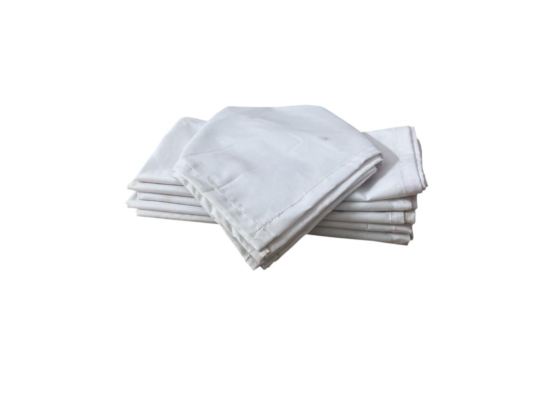 VIBHSA Pure Cotton White Table Napkins for Dining