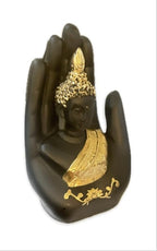 VIBHSA Golden Handcrafted Palm Buddha Idol for Home
