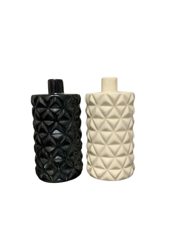 VIBHSA Round Glossy Ceramic Vases for Home Decoration
