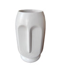 VIBHSA Beautiful Ceramic Abstract Face Vase – White