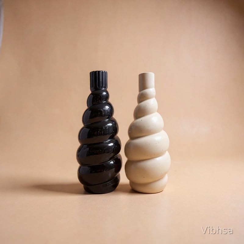 VIBHSA Modern Ceramic Stacked Bubble Vase Set of 2
