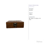 VIBHSA Handcrafted Wooden Storage Box with Carved Lid & Metal Lock
