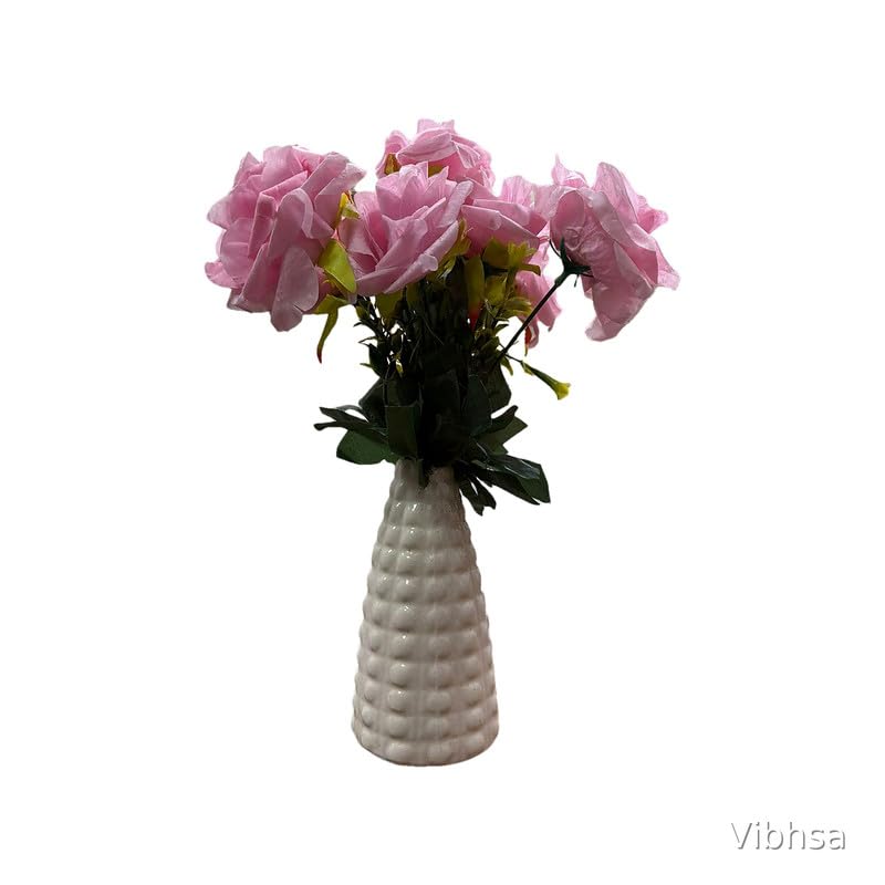VIBHSA Textured Ceramic Vase for Home Decor