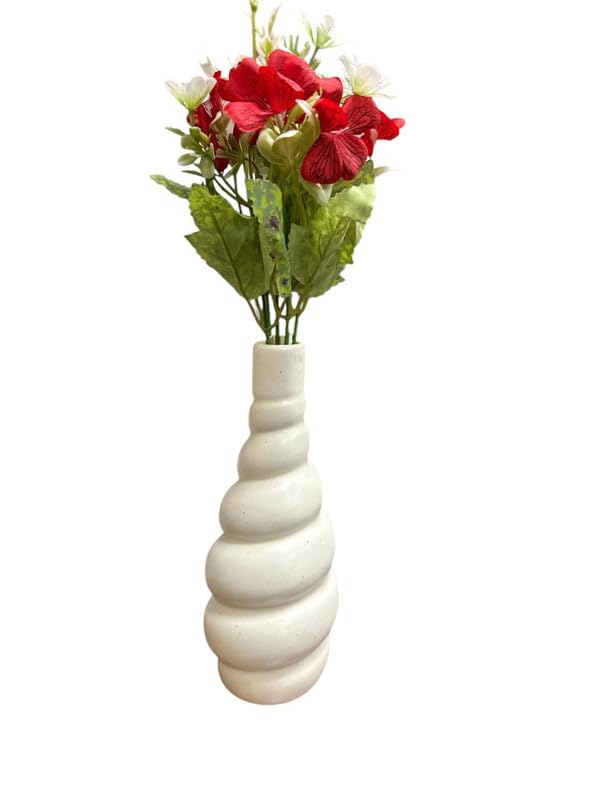 VIBHSA White Round Vases for Home Decor