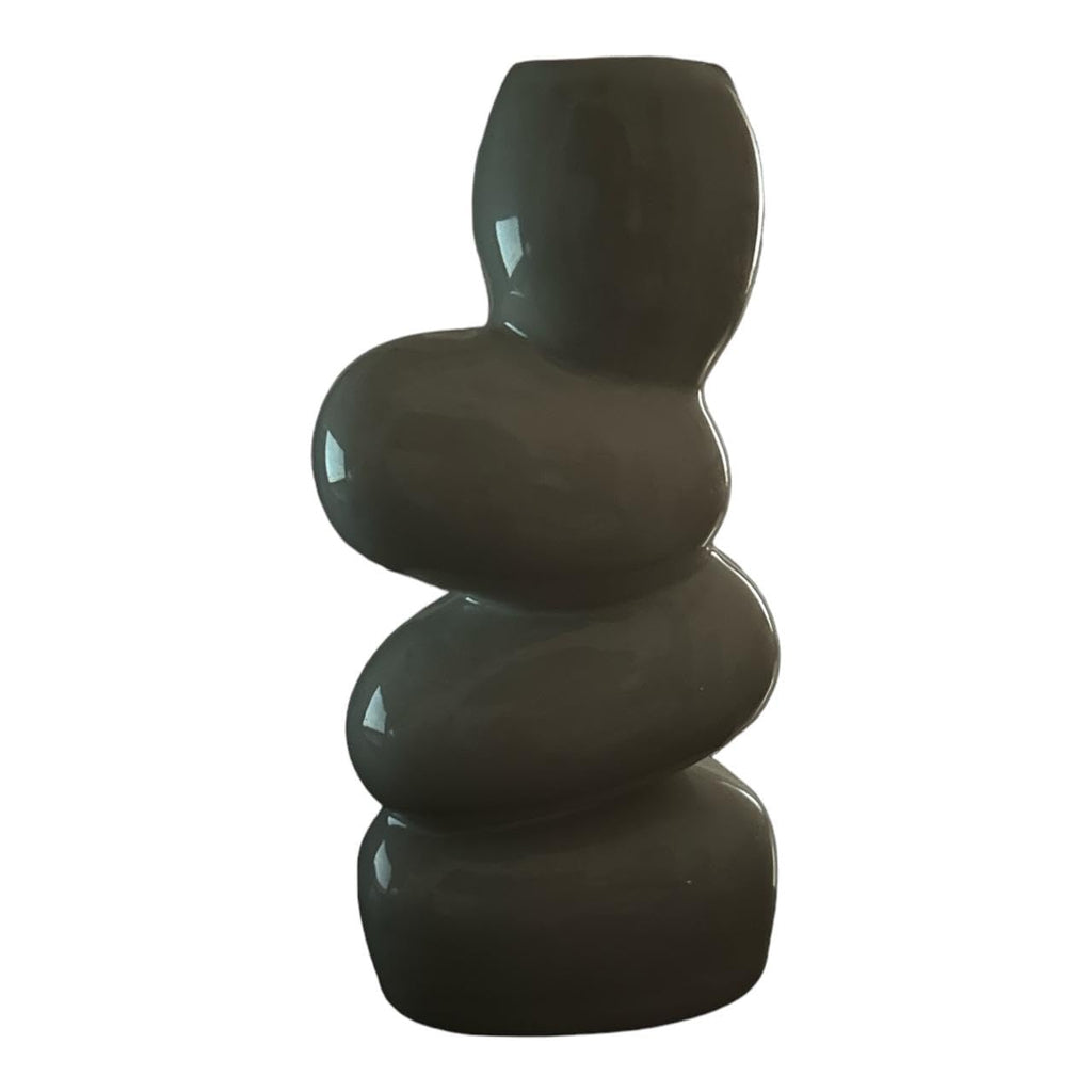 VIBHSA Ceramic Vase for Rustic Home Decor - Flower Vases for Modern Wedding Farmhouse Living Room Bedroom Shelf Dining Table Centerpiece Bookshelf Mantel Entryway Office Decor