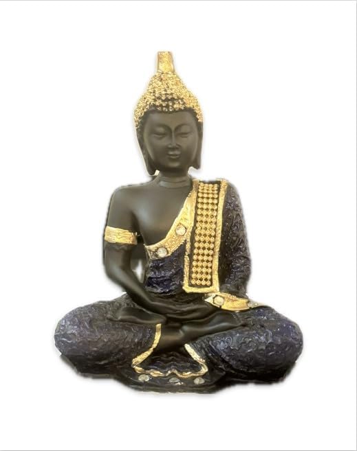VIBHSA Polyresin Sitting Buddha Idol Statue Showpiece for Homedecor Decoration Gift Gifting