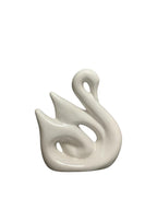 VIBHSA Lucky Swan Couple Piano Finish Ceramic Figures for Home Decor (Set of 1 Pc, Large, White)