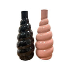 VIBHSA Modern Glossy Ceramic Stacked Bubble Vase Set of 2