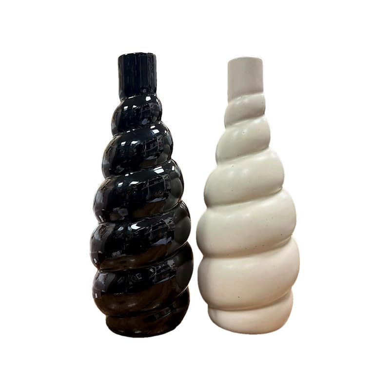 VIBHSA Modern Ceramic Stacked Bubble Vase Set of 2