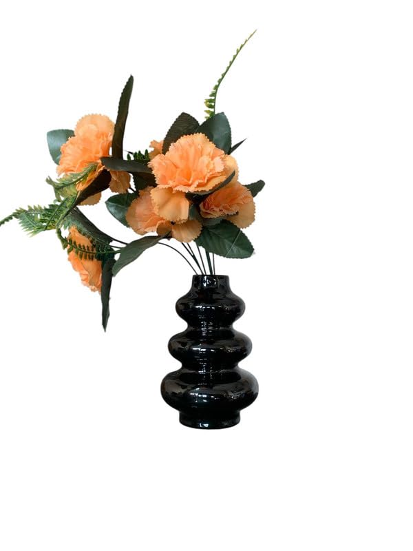 VIBHSA Handcrafted Ceramic Flower Vase – Black