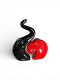 VIBHSA Modern Black & White Elephant Couple Showpiece ? Abstract Love Elephant Statue Set for Home Decor