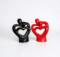VIBHSA Romantic Heart Couple Sculpture Showpiece Modern Abstract Love Statue for Home Decor