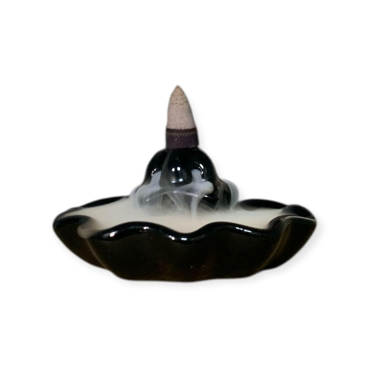 VIBHSA Ceramic Backflow Incense Burner with 4 Cones