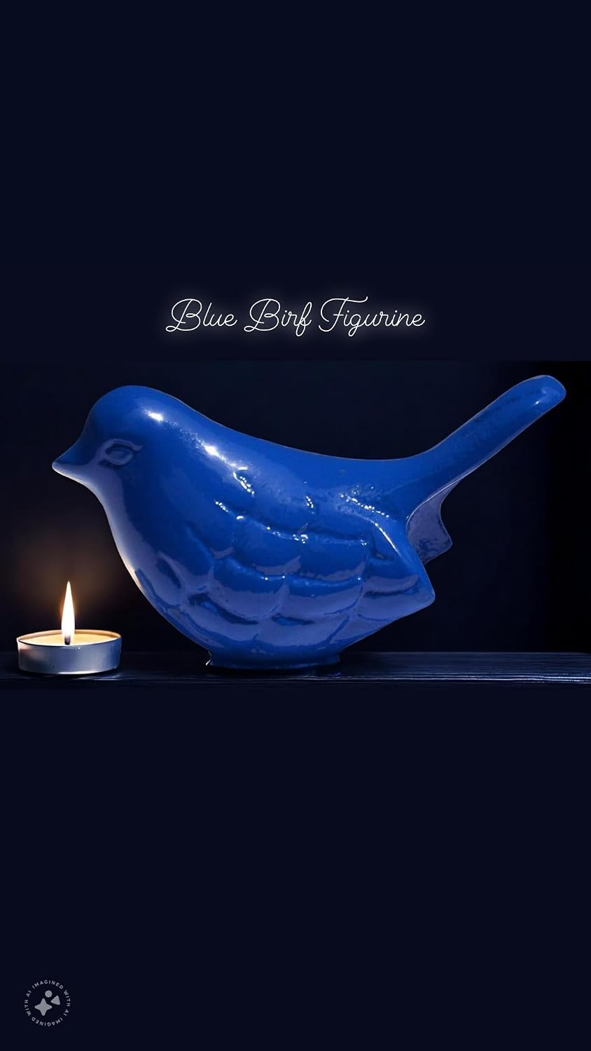 VIBHSA Handcrafted Bluebird of Happiness Home Decor Accents Collectible Bird Figurines Symbols of Health & Happiness (Blue)