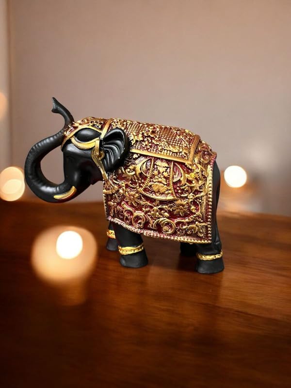 VIBHSA Resin Elephant Statue Showpiece 6 Inches