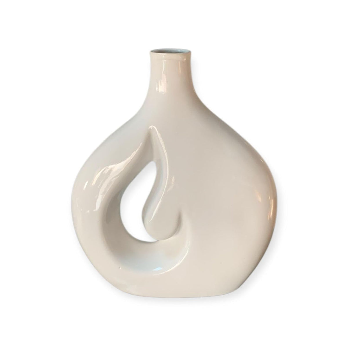 VIBHSA Cloud Hole Shape Ceramic Vase – Set of 1
