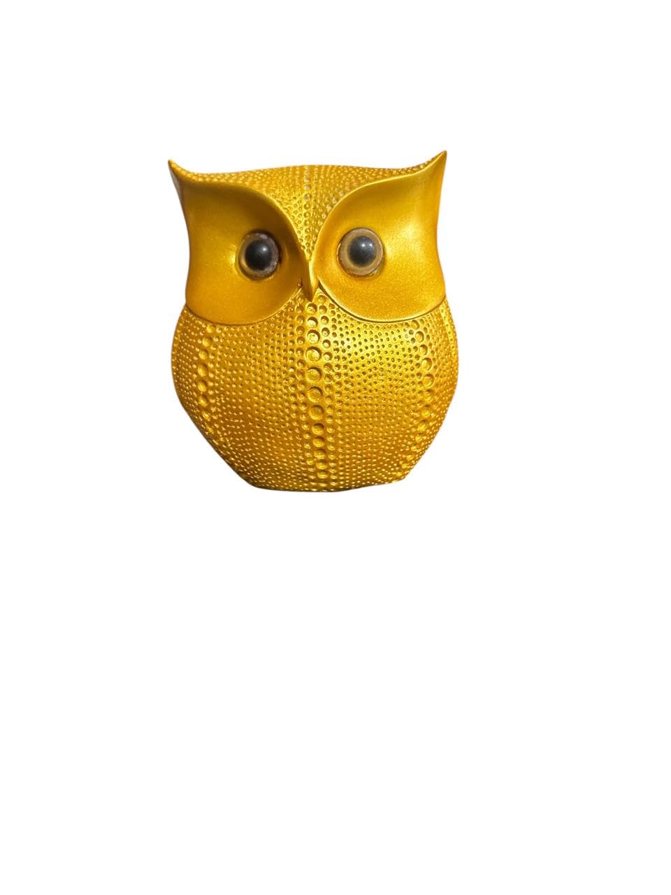 VIBHSA Modern Classy Lucky Owl Resin Art Figure Showpiece (Golden), 1 Piece