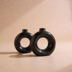 VIBHSA Set of 2 Modern Round Ring Shaped Decorative Vases